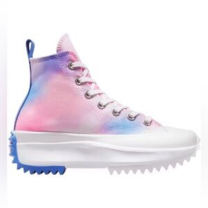 Converse Run Star Hike High Womens Shoes Pink White Purple Size 8.5